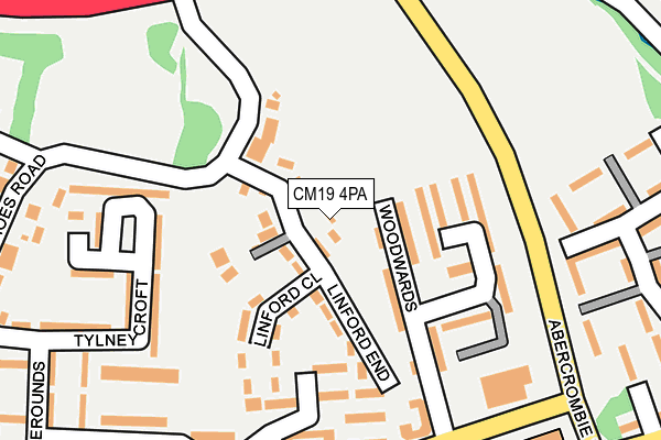 CM19 4PA map - OS OpenMap – Local (Ordnance Survey)