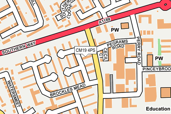 CM19 4PS map - OS OpenMap – Local (Ordnance Survey)