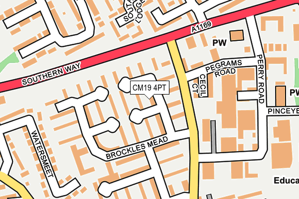 CM19 4PT map - OS OpenMap – Local (Ordnance Survey)