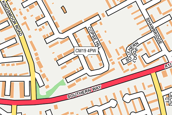 CM19 4PW map - OS OpenMap – Local (Ordnance Survey)
