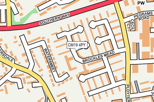 CM19 4PY map - OS OpenMap – Local (Ordnance Survey)