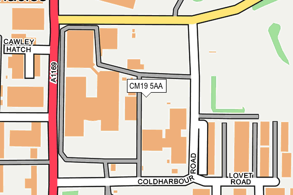 CM19 5AA map - OS OpenMap – Local (Ordnance Survey)