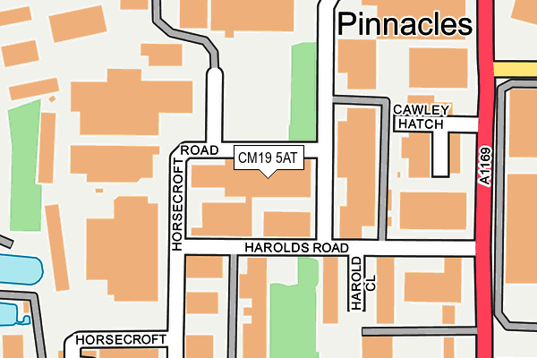 CM19 5AT map - OS OpenMap – Local (Ordnance Survey)