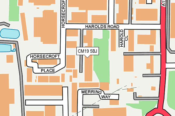 CM19 5BJ map - OS OpenMap – Local (Ordnance Survey)