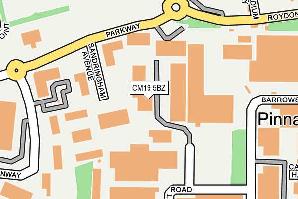 CM19 5BZ map - OS OpenMap – Local (Ordnance Survey)