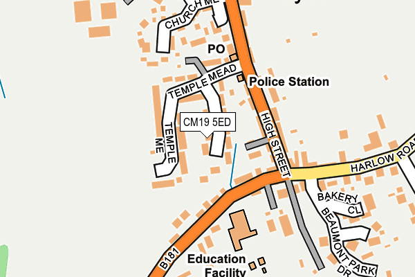 CM19 5ED map - OS OpenMap – Local (Ordnance Survey)