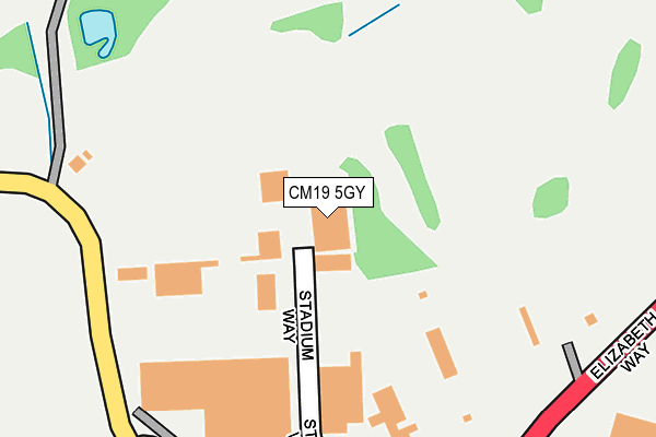 CM19 5GY map - OS OpenMap – Local (Ordnance Survey)