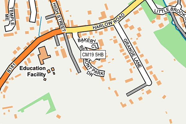 CM19 5HB map - OS OpenMap – Local (Ordnance Survey)