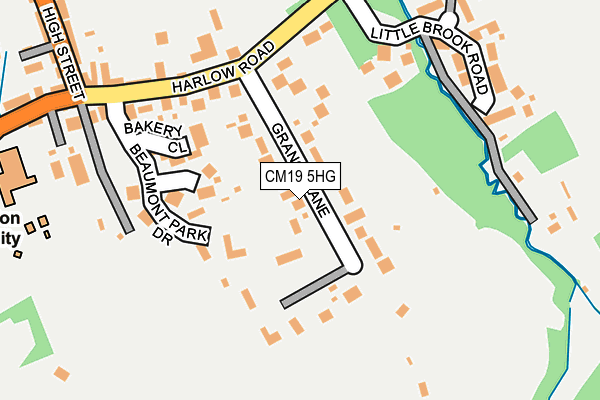 CM19 5HG map - OS OpenMap – Local (Ordnance Survey)
