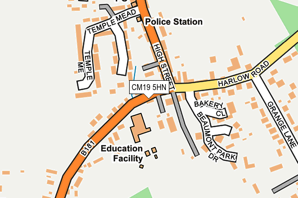 CM19 5HN map - OS OpenMap – Local (Ordnance Survey)