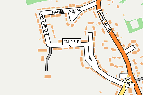 CM19 5JB map - OS OpenMap – Local (Ordnance Survey)