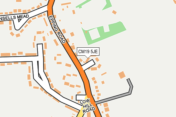 CM19 5JE map - OS OpenMap – Local (Ordnance Survey)
