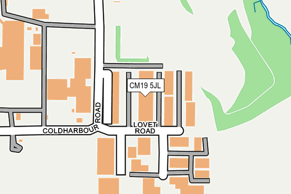 CM19 5JL map - OS OpenMap – Local (Ordnance Survey)