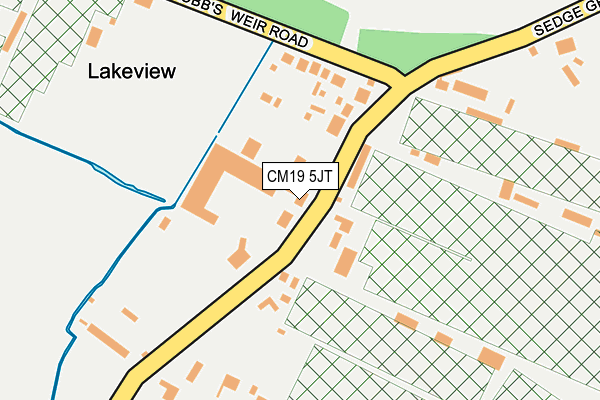 CM19 5JT map - OS OpenMap – Local (Ordnance Survey)