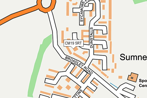 CM19 5RT map - OS OpenMap – Local (Ordnance Survey)