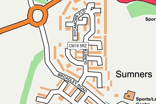 CM19 5RZ map - OS OpenMap – Local (Ordnance Survey)