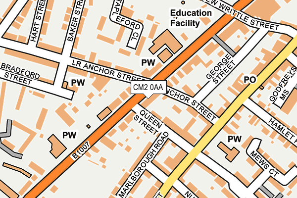 CM2 0AA map - OS OpenMap – Local (Ordnance Survey)