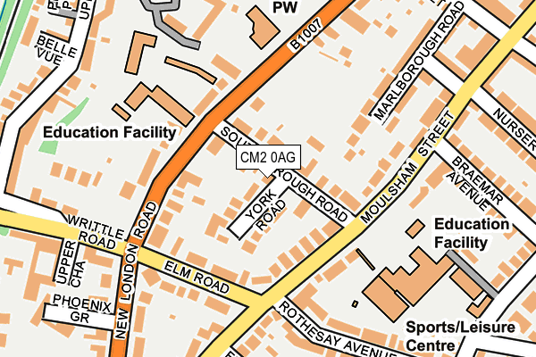 CM2 0AG map - OS OpenMap – Local (Ordnance Survey)