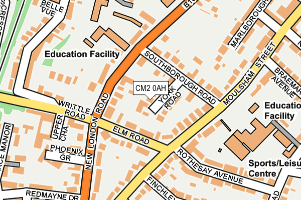 CM2 0AH map - OS OpenMap – Local (Ordnance Survey)