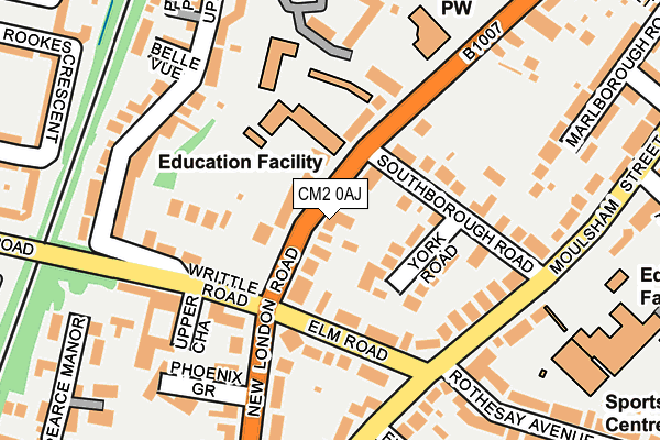 CM2 0AJ map - OS OpenMap – Local (Ordnance Survey)