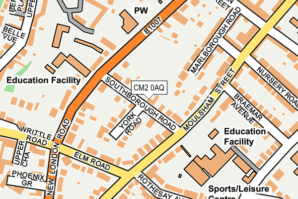 CM2 0AQ map - OS OpenMap – Local (Ordnance Survey)