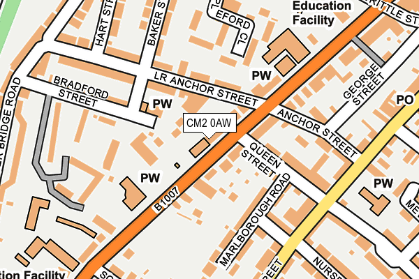 CM2 0AW map - OS OpenMap – Local (Ordnance Survey)