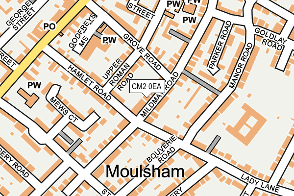 CM2 0EA map - OS OpenMap – Local (Ordnance Survey)