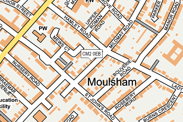 CM2 0EB map - OS OpenMap – Local (Ordnance Survey)