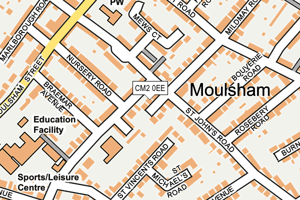 CM2 0EE map - OS OpenMap – Local (Ordnance Survey)