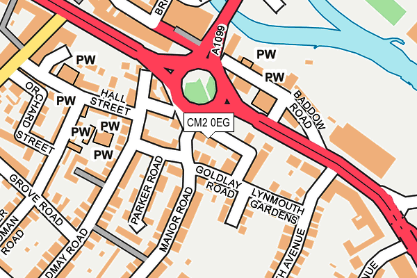 CM2 0EG map - OS OpenMap – Local (Ordnance Survey)