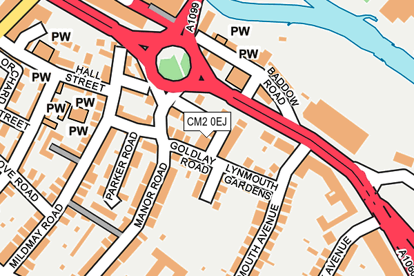 CM2 0EJ map - OS OpenMap – Local (Ordnance Survey)