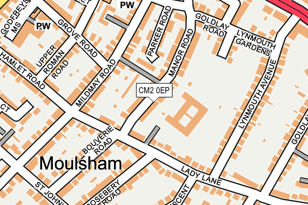 CM2 0EP map - OS OpenMap – Local (Ordnance Survey)