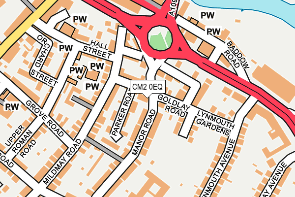 CM2 0EQ map - OS OpenMap – Local (Ordnance Survey)