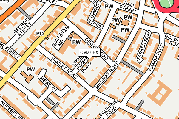CM2 0EX map - OS OpenMap – Local (Ordnance Survey)