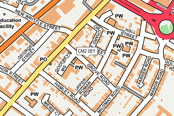 CM2 0EY map - OS OpenMap – Local (Ordnance Survey)