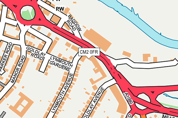 CM2 0FR map - OS OpenMap – Local (Ordnance Survey)