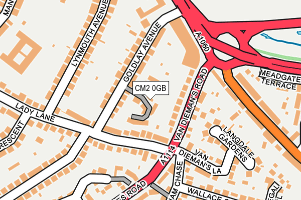 CM2 0GB map - OS OpenMap – Local (Ordnance Survey)
