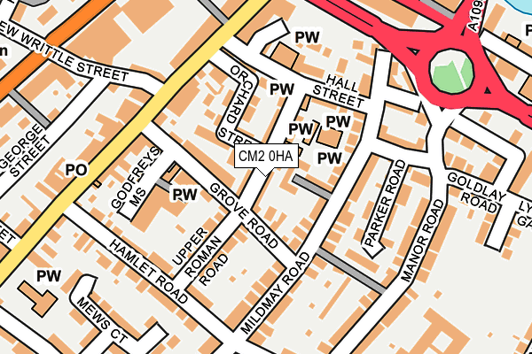 CM2 0HA map - OS OpenMap – Local (Ordnance Survey)