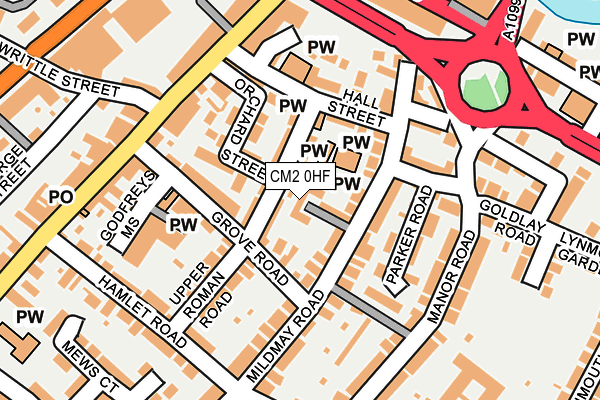 CM2 0HF map - OS OpenMap – Local (Ordnance Survey)