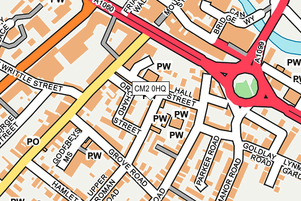 CM2 0HQ map - OS OpenMap – Local (Ordnance Survey)