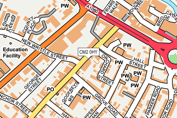 CM2 0HY map - OS OpenMap – Local (Ordnance Survey)