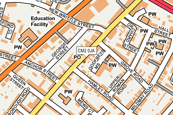 CM2 0JA map - OS OpenMap – Local (Ordnance Survey)