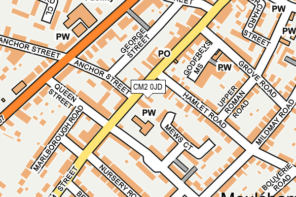 CM2 0JD map - OS OpenMap – Local (Ordnance Survey)