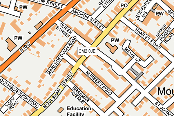 CM2 0JE map - OS OpenMap – Local (Ordnance Survey)