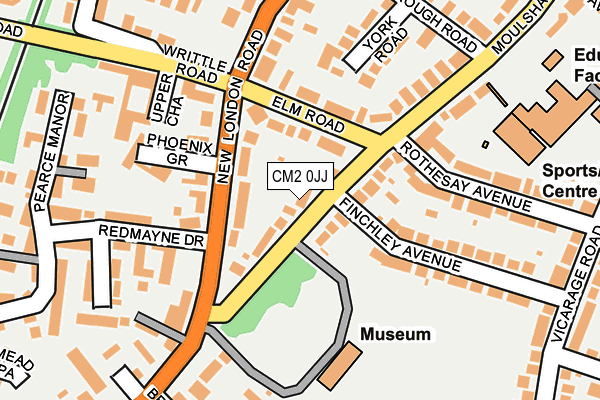 CM2 0JJ map - OS OpenMap – Local (Ordnance Survey)