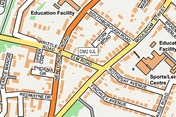 CM2 0JL map - OS OpenMap – Local (Ordnance Survey)