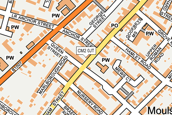 CM2 0JT map - OS OpenMap – Local (Ordnance Survey)