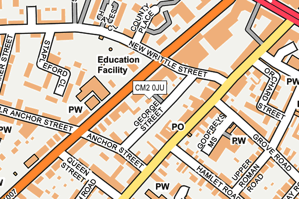 CM2 0JU map - OS OpenMap – Local (Ordnance Survey)