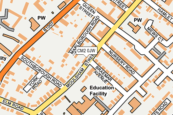 CM2 0JW map - OS OpenMap – Local (Ordnance Survey)