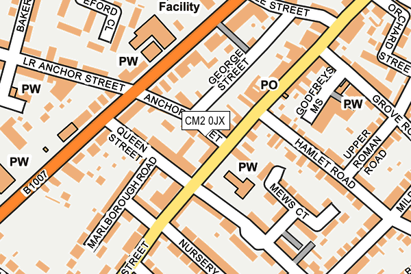 CM2 0JX map - OS OpenMap – Local (Ordnance Survey)